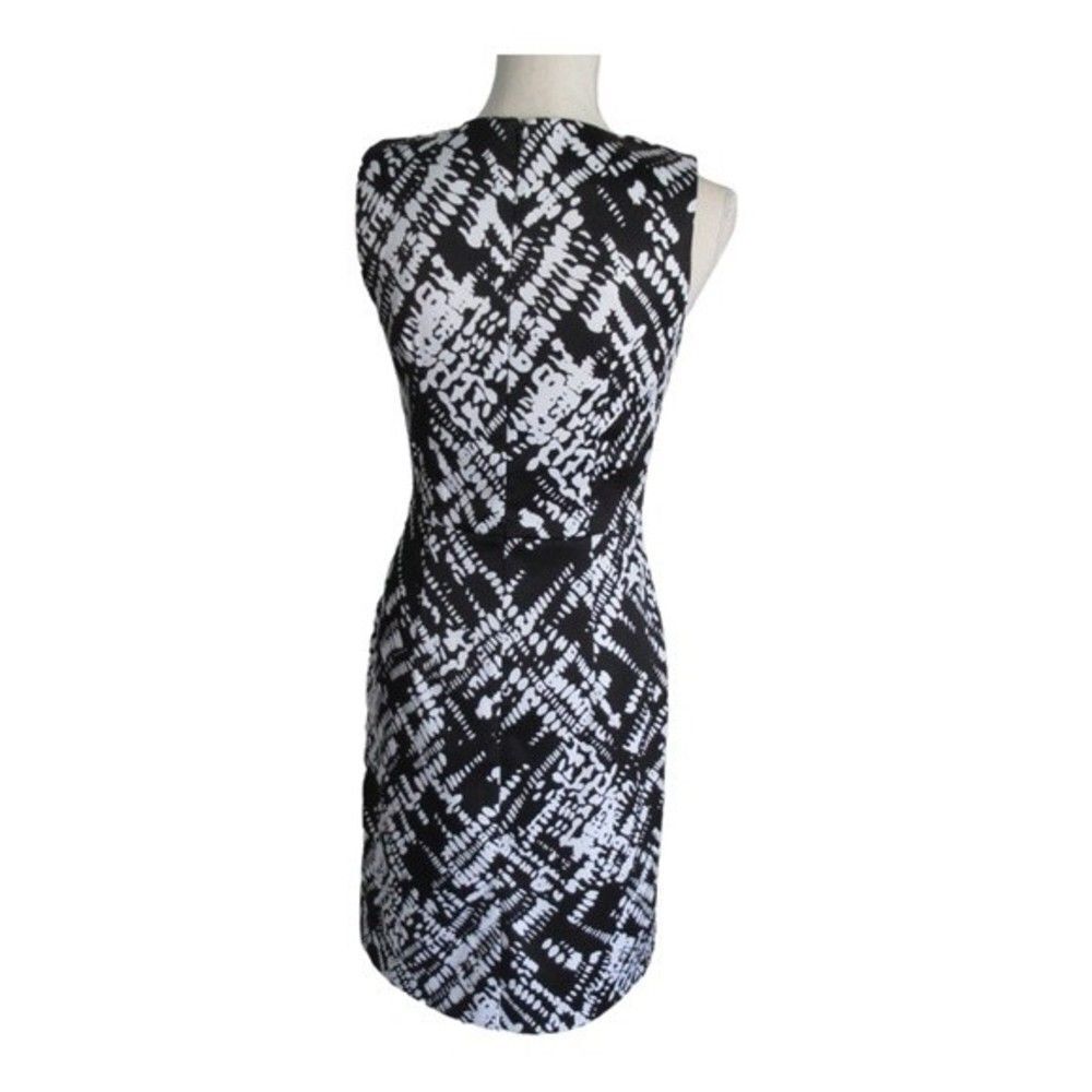 AB Studio Black and White Sleeveless Sheath Dress - Picture 2 of 8